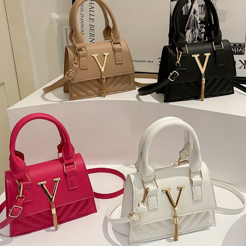 Luxury Bags Without Logo - Modieuze gewatteerde tas met handvat aan