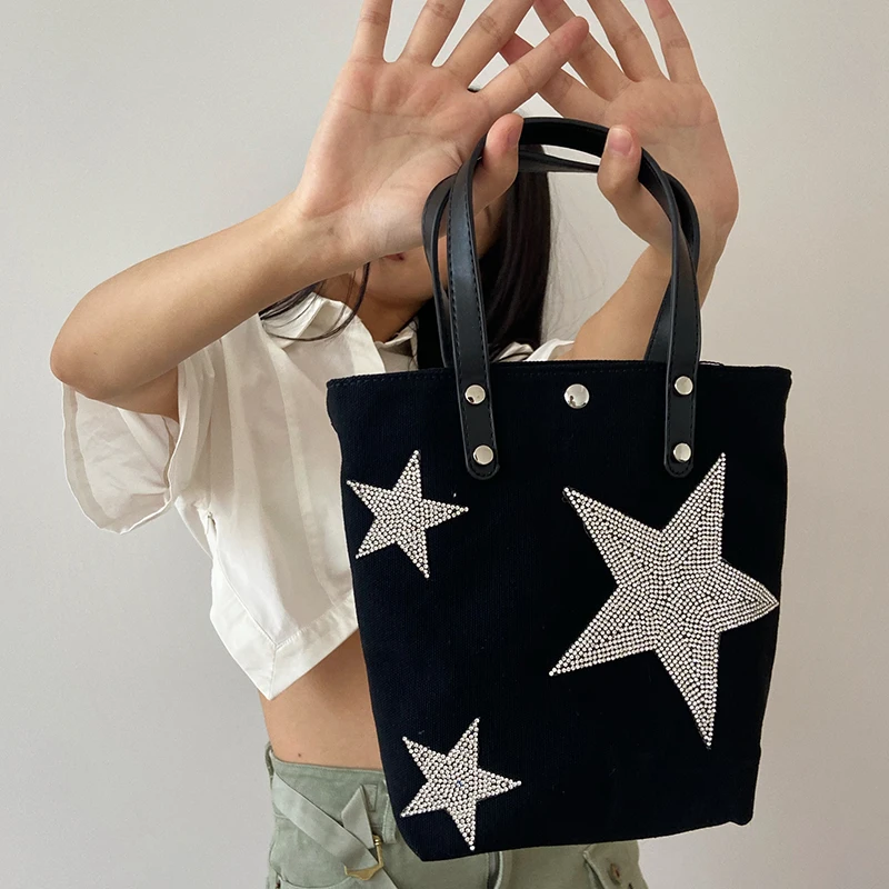 Luxury Bags Denim - Mode Denim Dames Handtassen Luxe Diamanten