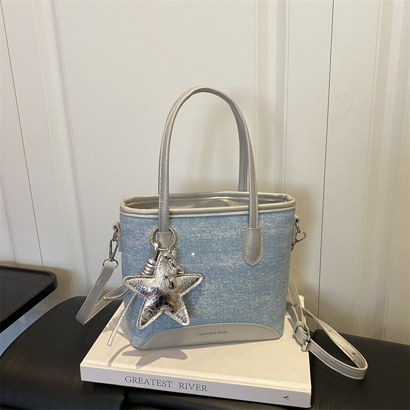 Luxury Bags Denim - Denim shopper-tas met grote capaciteit, designer
