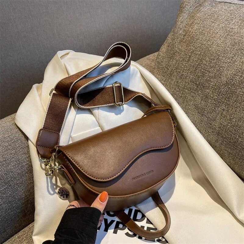 Luxury Bags Without Logo - Dames Vintage Effen Kleur Flap Klein