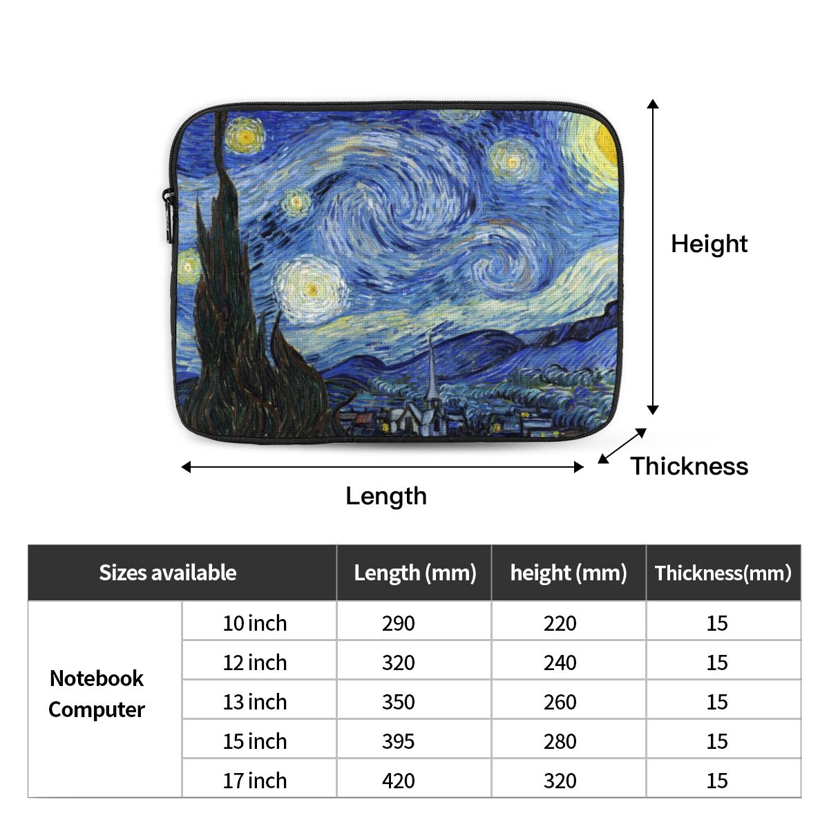 Van Gogh Notebook Laptoptas Ca - Luxury Bags Laptop recensie en prijs